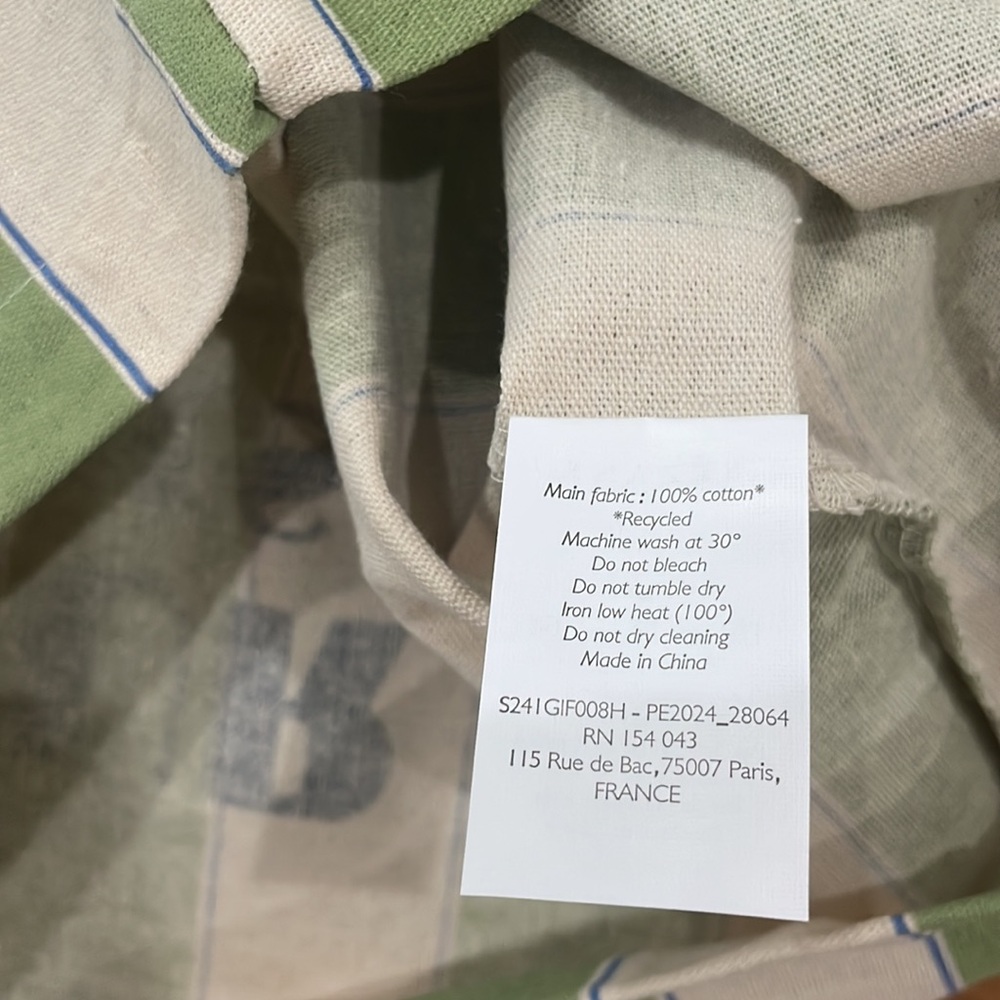 Bonjour Los Angeles - Sezane tote bag green and beige stripes - Picture 8 of 8